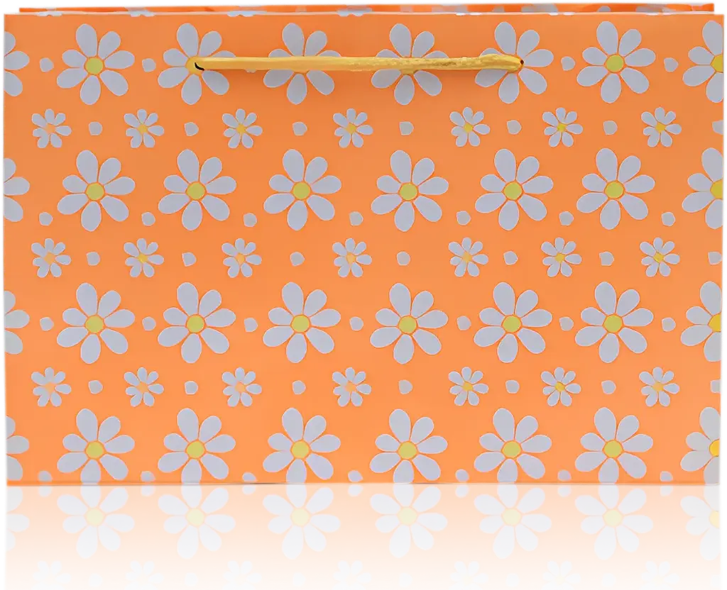 Orange Floral Gift Bag