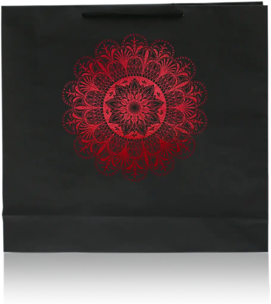 Luxe Noir Red Mandala Design Gift Bag