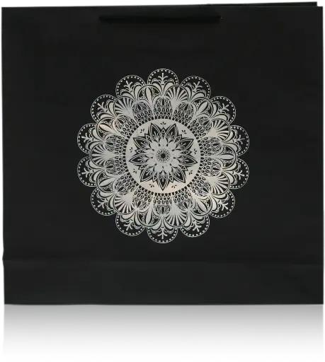 [H3105000000] Luxe Noir Silver Mandala Design Gift Bag